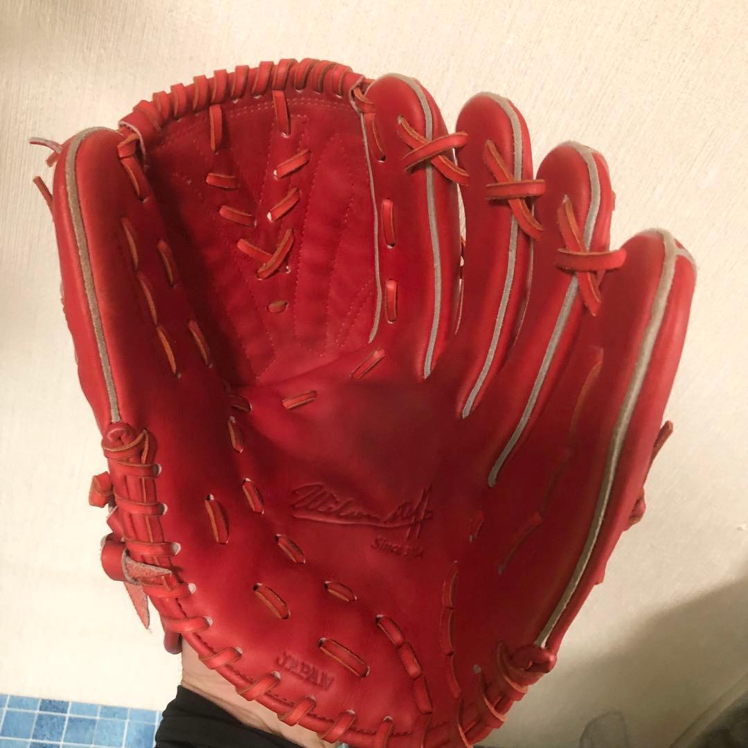 Wilson 赤 軟式グローブ 投手 ピッチャー ウィルソン 美品 レッド