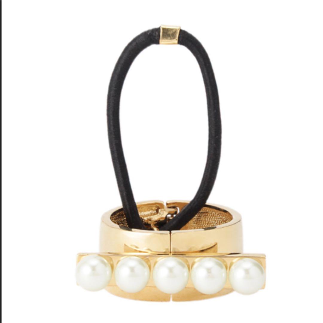 ♡Angie♡ FRANCE Luxe パール＆メタルバー カフポニー