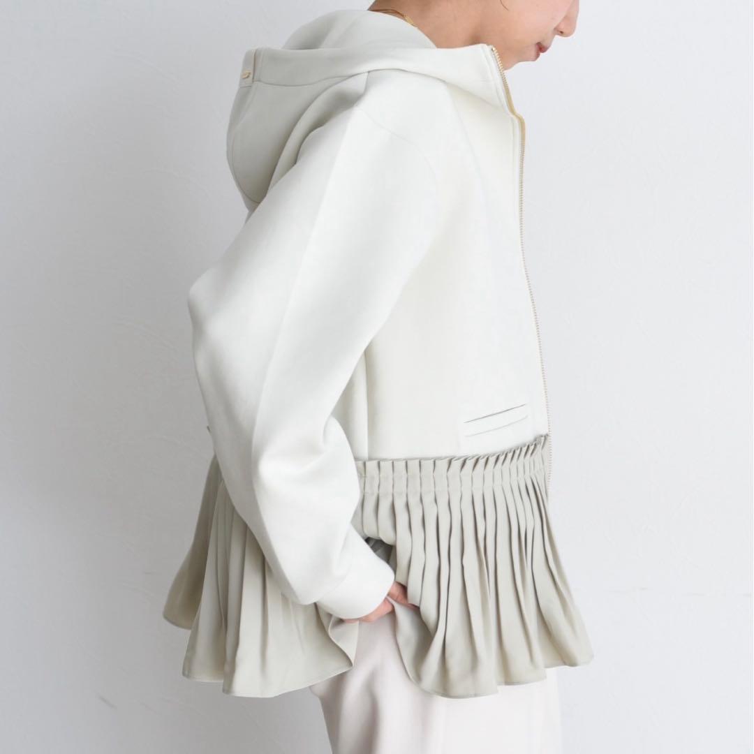 ⭐️完売品⭐️Eimee Lawプリーツヘム ダブルジップダンボールパーカー/グレー