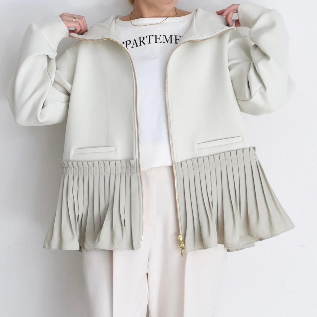 ⭐️完売品⭐️Eimee Lawプリーツヘム ダブルジップダンボールパーカー/グレー