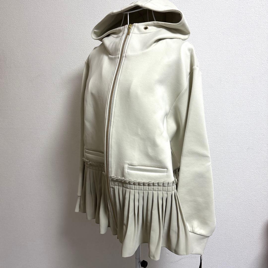 ⭐️完売品⭐️Eimee Lawプリーツヘム ダブルジップダンボールパーカー/グレー