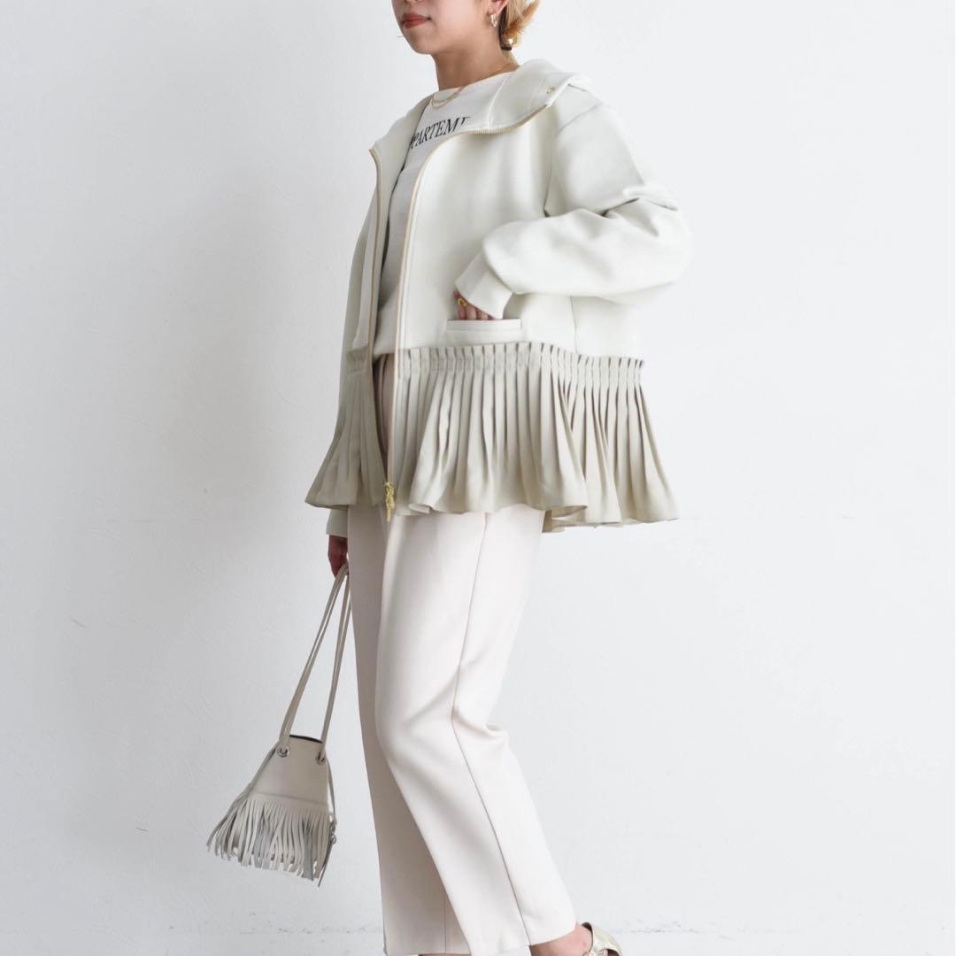 ⭐️完売品⭐️Eimee Lawプリーツヘム ダブルジップダンボールパーカー/グレー