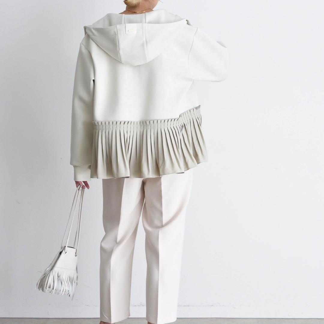 ⭐️完売品⭐️Eimee Lawプリーツヘム ダブルジップダンボールパーカー/グレー