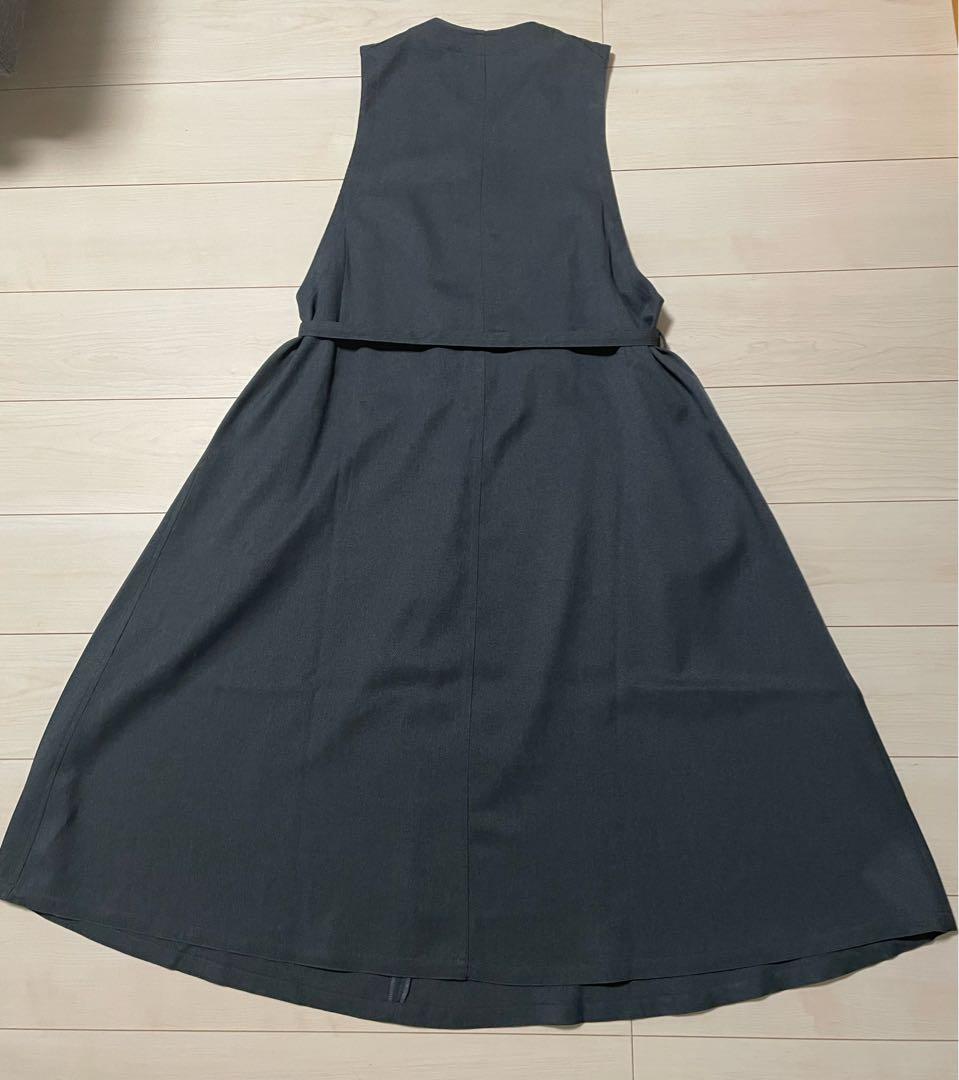 北欧暮らしの道具店　品よくまとまるジャンパースカート　グレー