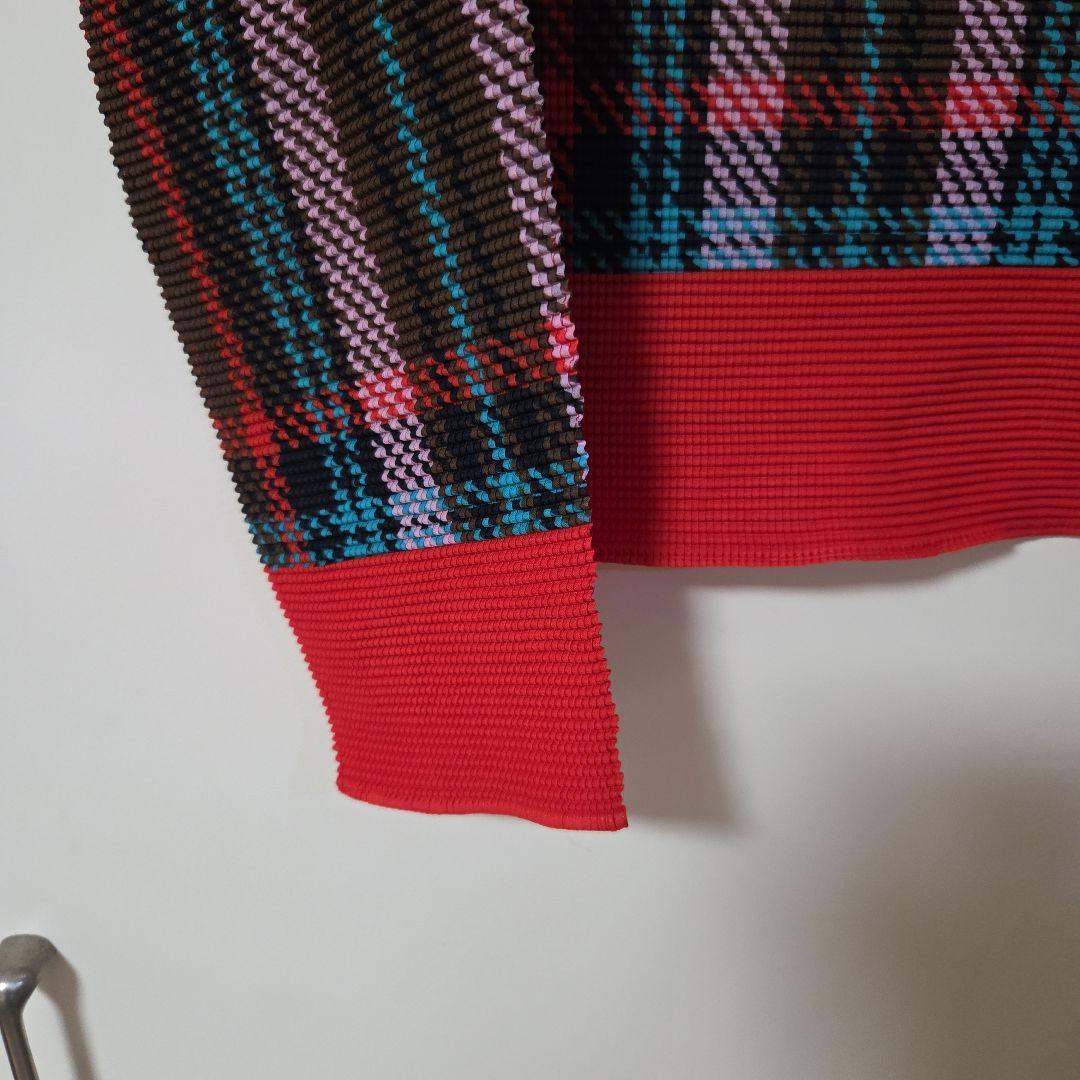 me マルチカラー チェック柄 長袖トップス