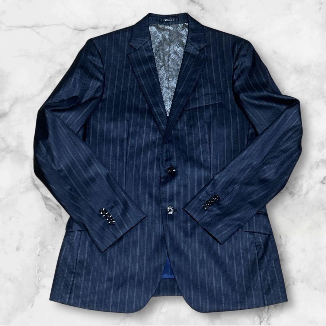 MONSIEUR NICOLE セットアップ ビジネススーツ 結婚式 ストライプ