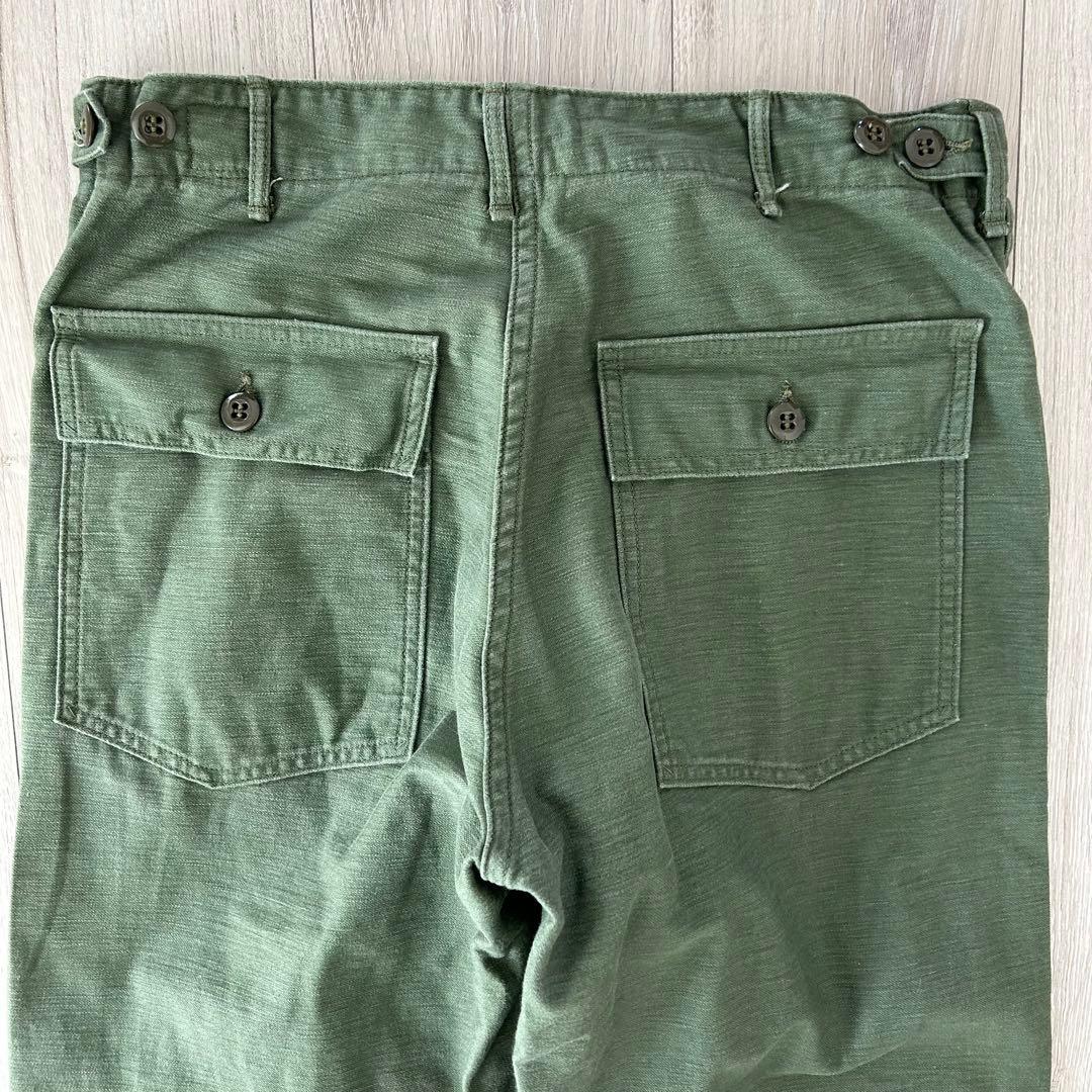 orSlow オアスロウ ベイカーパンツ ファティーグ Sオリーブ ボタンフライ