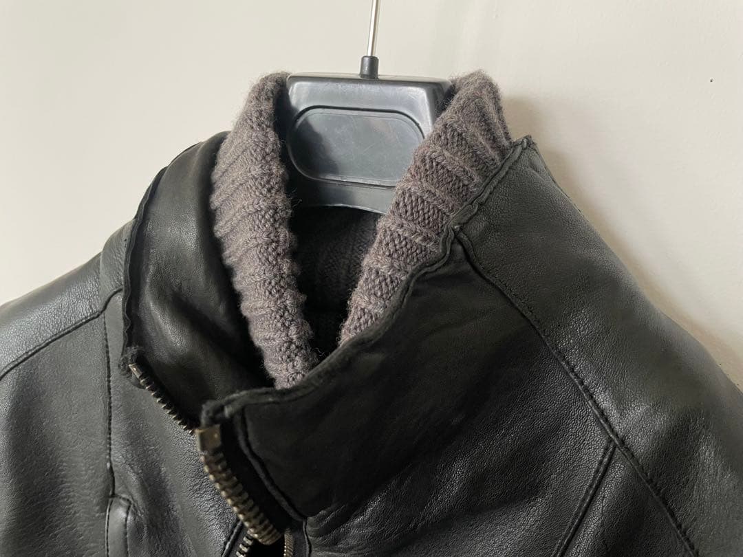 【TRANSIT PAR-SUCH】レザーニットシングルジャケット