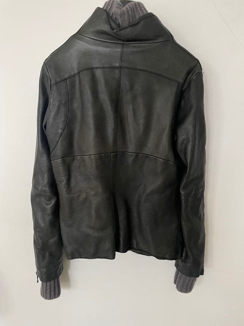 【TRANSIT PAR-SUCH】レザーニットシングルジャケット