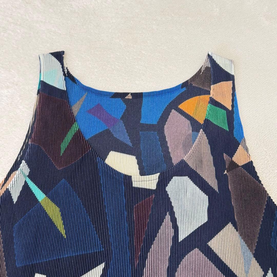 極美品✨PLEATS PLEASE プリーツ　総柄　チュニック　Lサイズ