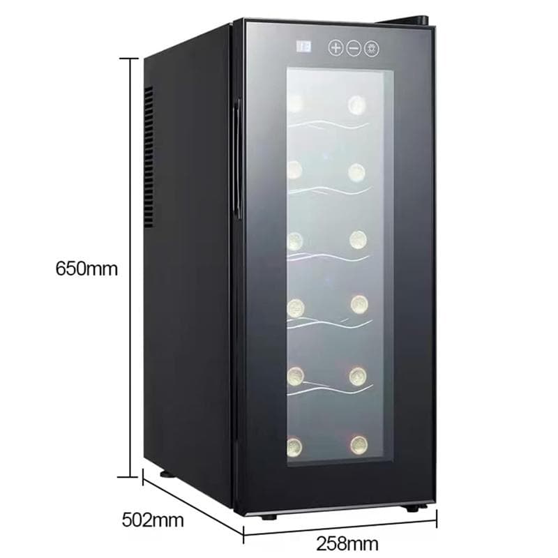 家庭用ワインセラー 12本収納 コンパクト 静音 ペルチェ式 LED ブラック