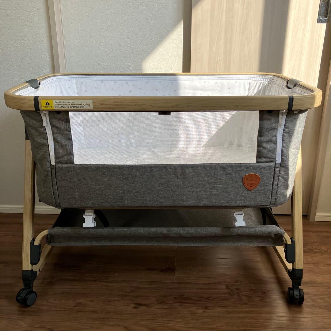 HZDMJ ベビーベット グレー　マット付き