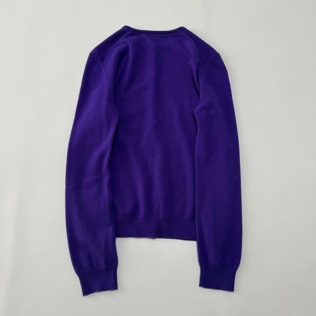 極美品 ドゥロワー カシミヤ100% クルーネック カーディガン バイオレット