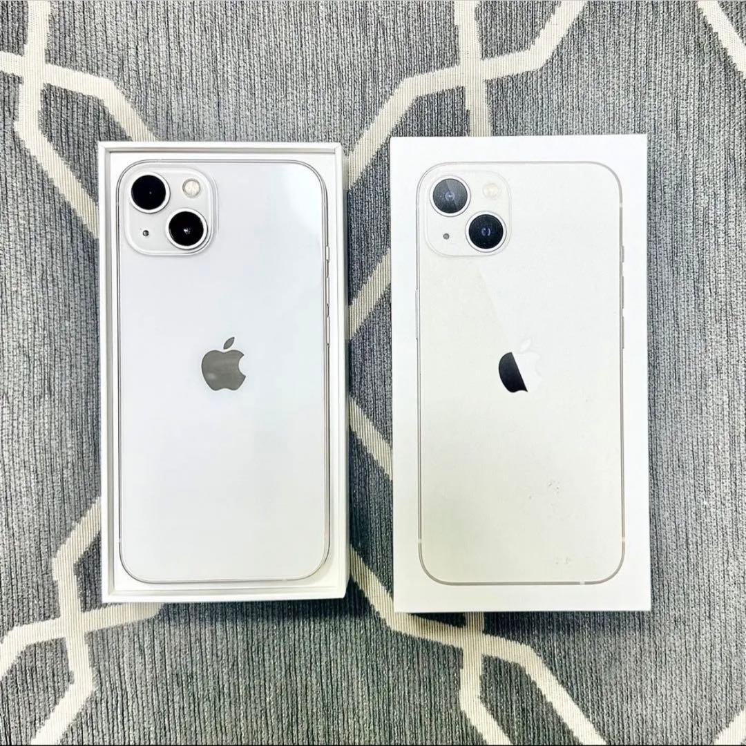 【美品】Apple iPhone 13 SIMフリー ホワイト シルバー 本体