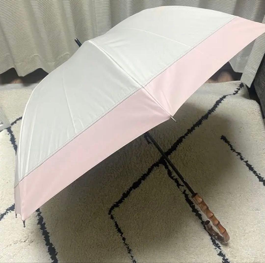 ロサブラン 長傘 ミドル コンビ グレージュ ピンク 美品