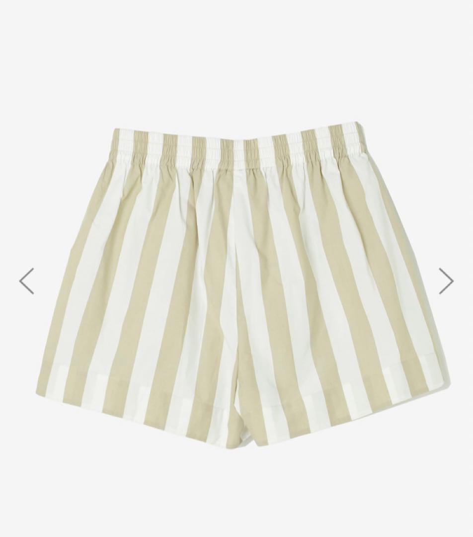 【新品未使用】LMND ストライプ ショートパンツ ベージュ ストライプ