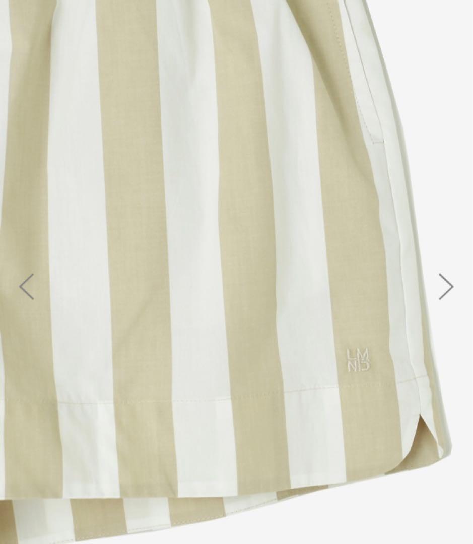 【新品未使用】LMND ストライプ ショートパンツ ベージュ ストライプ