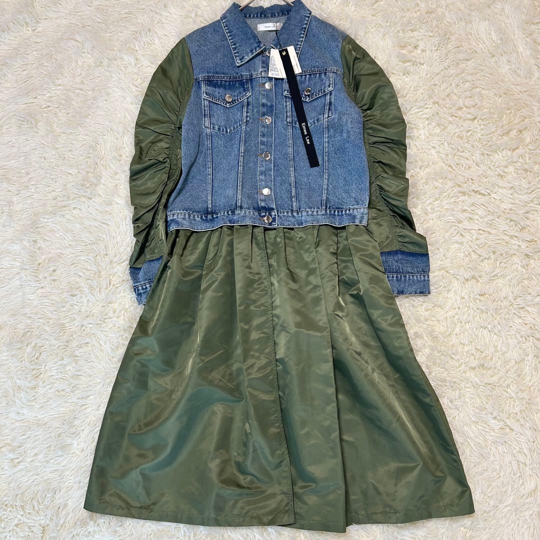 【新品タグ付】Eimee Law デニム異素材ドッキングワンピースコート