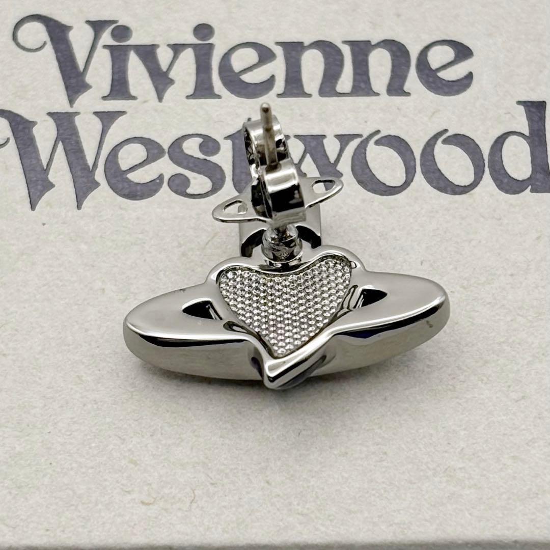 新品 ヴィヴィアンウエストウッド ディアマンテ ハート ピアス グレー 片耳