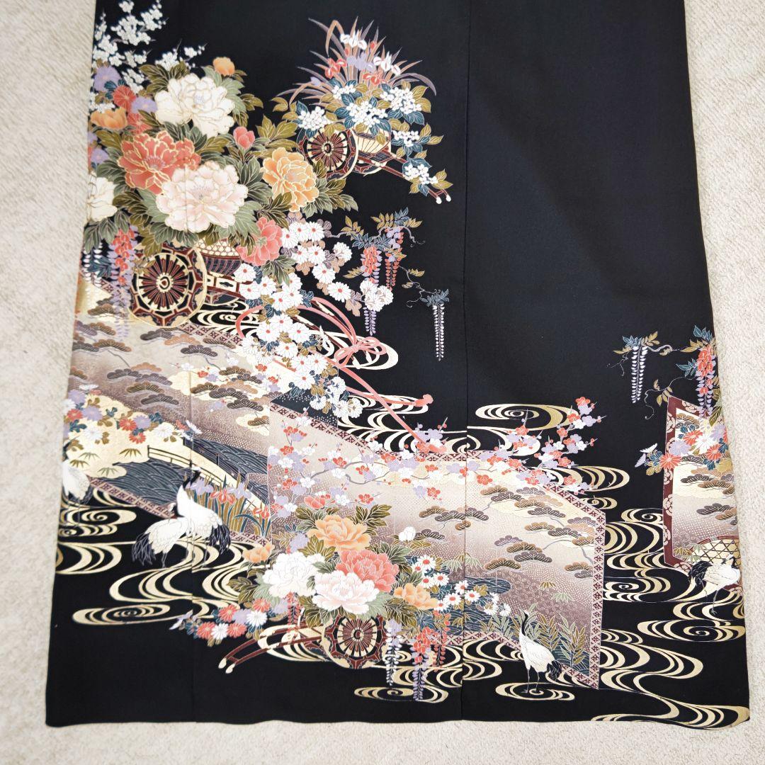 ボレロ付き 留袖ドレス ノースリーブ スカート裏付 着物リメイク 花車