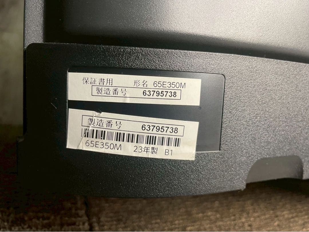 2023年製 REGZA テレビ 65E350M