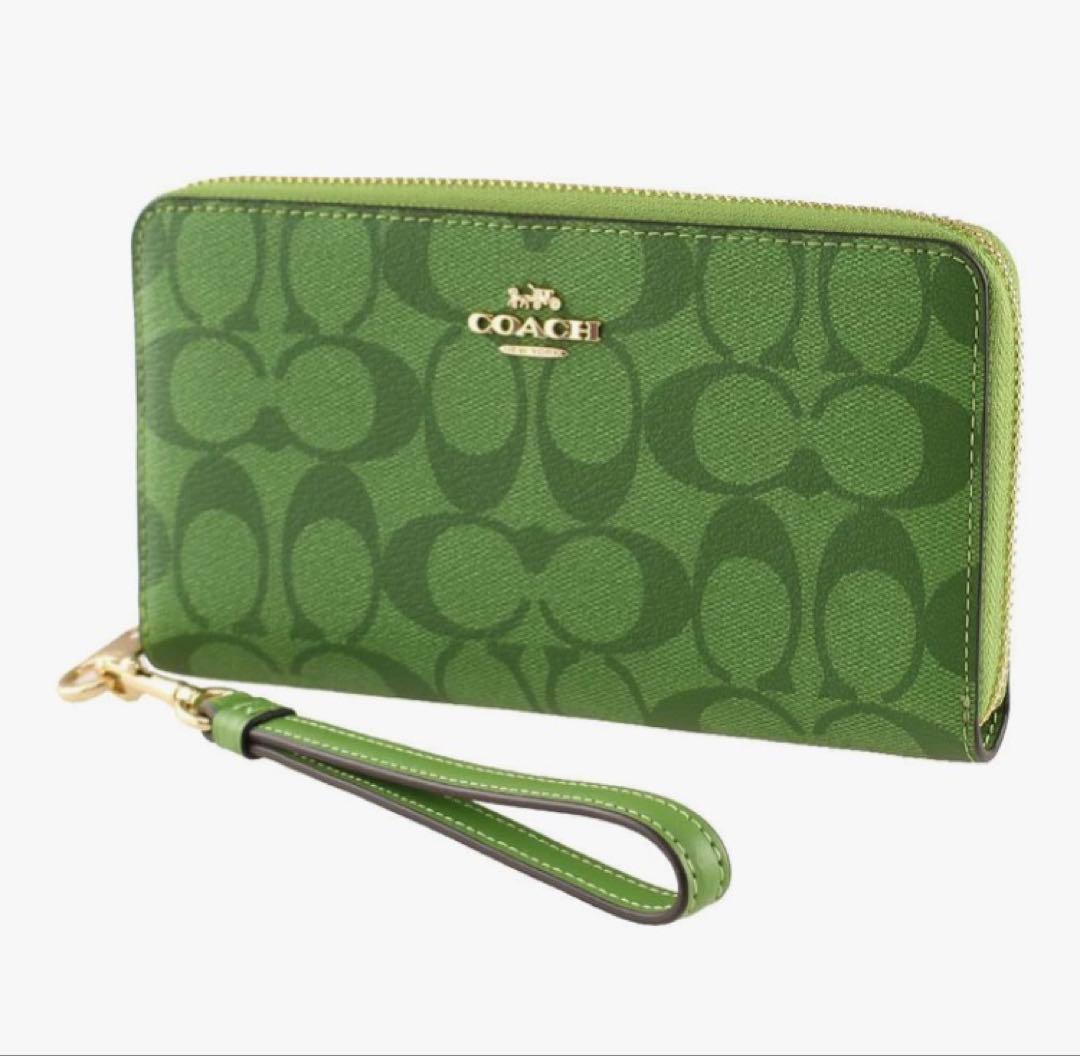 新品未開封 COACH コーチ シグネチャー 長財布　グリーン