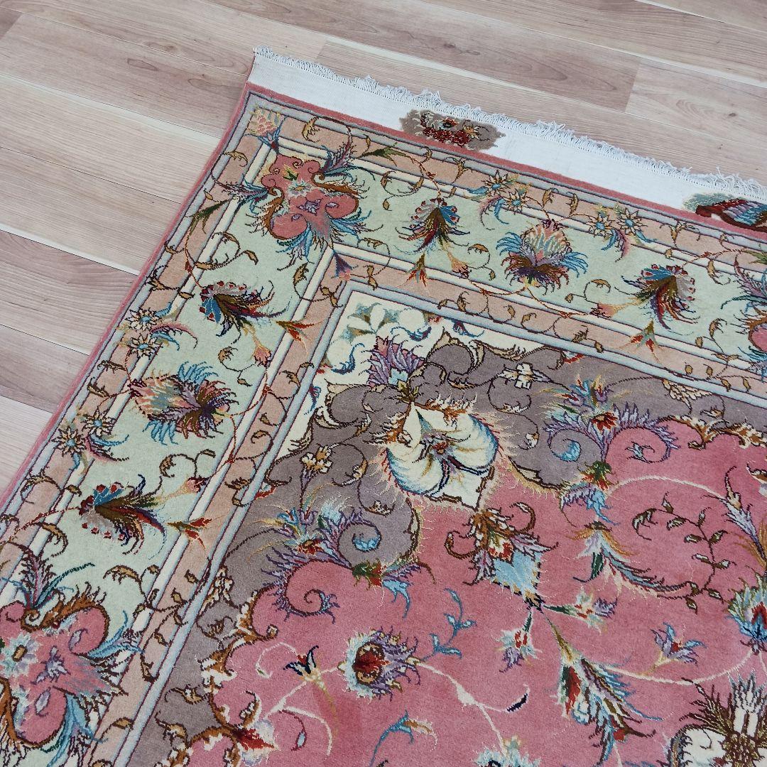 専用Y3054 ペルシャ絨毯 タブリーズ産 ザレザデ工房 ウール 手織り 3m