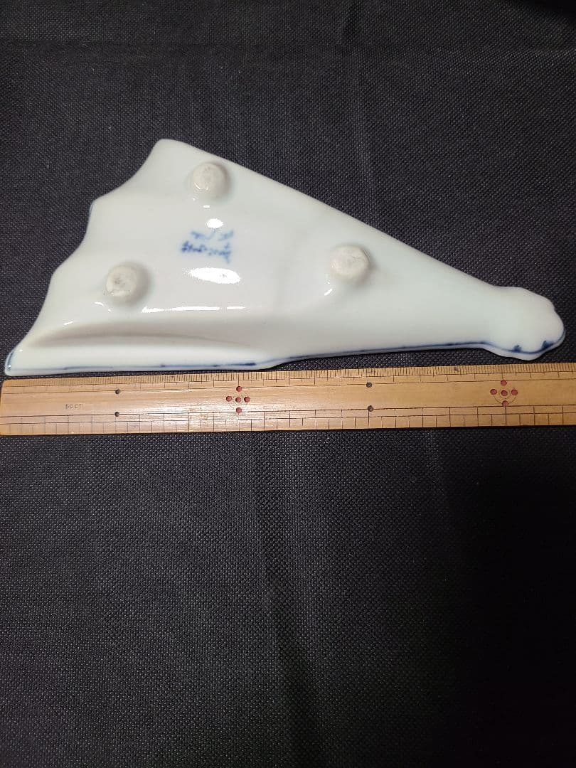 九谷焼須田菁華染付船人物文半開扇向付2客