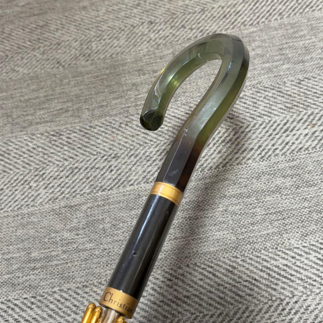 美品未使用　Christian Dior 旧ロゴ　晴雨兼用長傘　モスグリーン