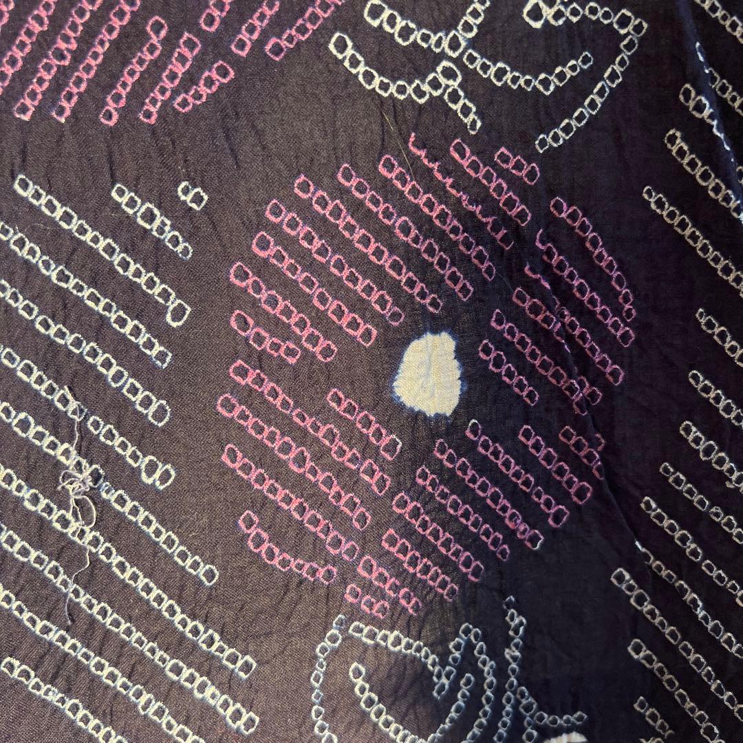 Maakii 有松絞り浴衣半幅帯セット　朝顔　本場筑前博多織　絹　綿　有松