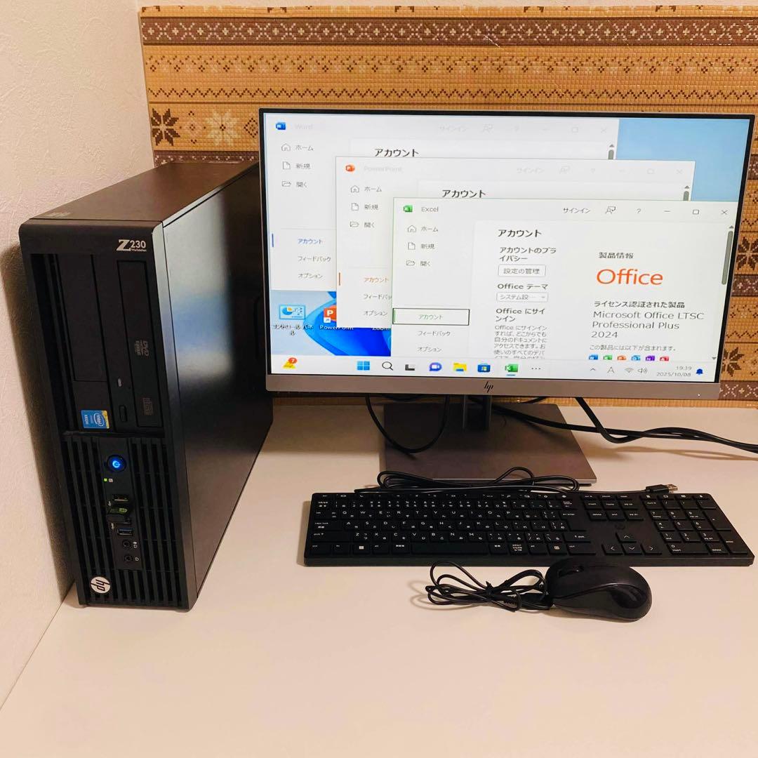 Y831 HPデスクトップSSD高速大画面Windows11オフィス2024付き