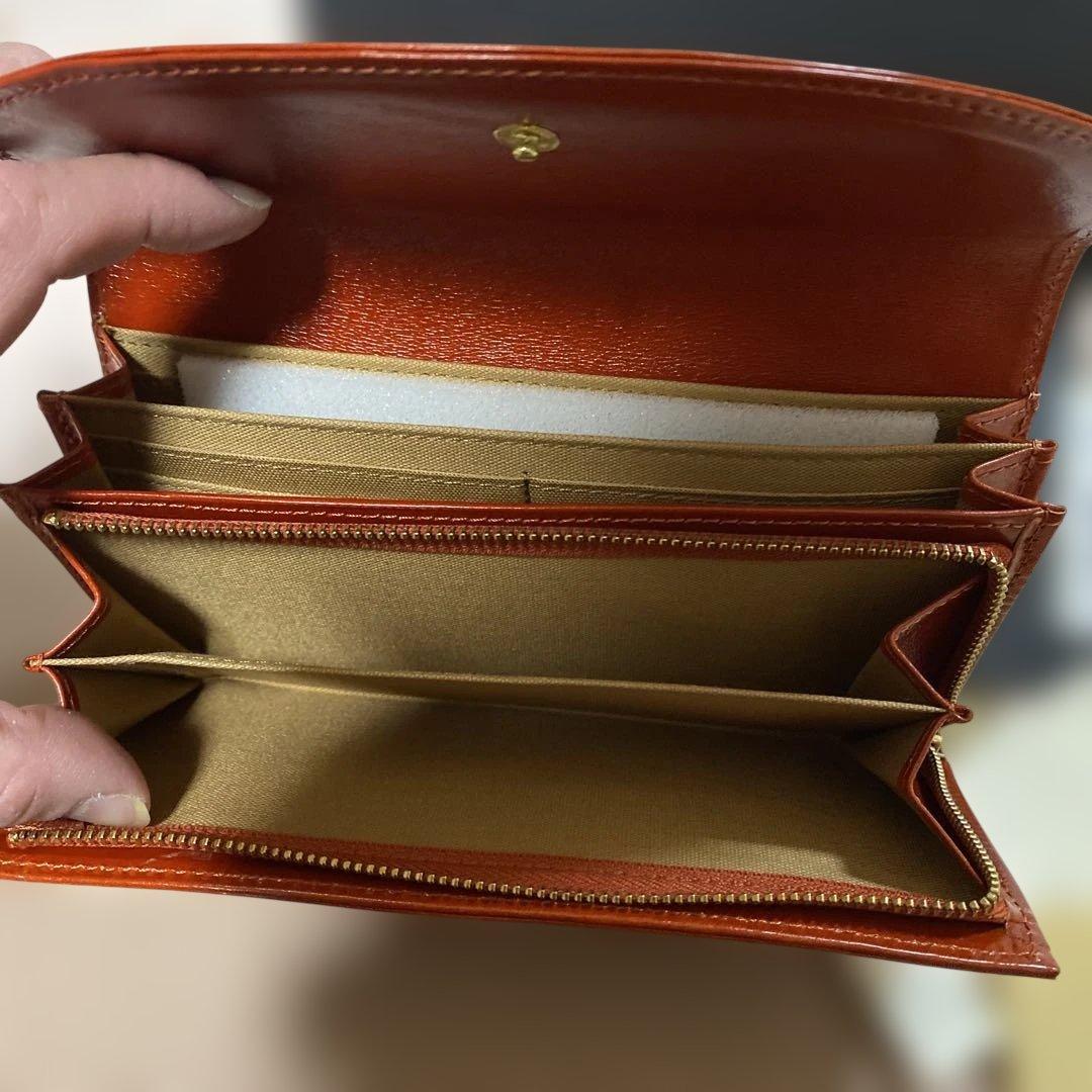 【未使用品】キソラ 長財布 メディセオ イタリア牛革 オレンジ　箱無し