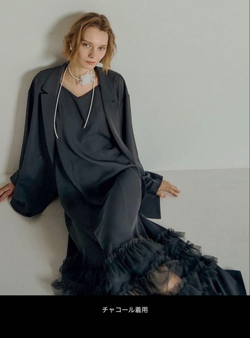 et.UNiVER セットアップロングドレス Mサイズ チャコールグレー