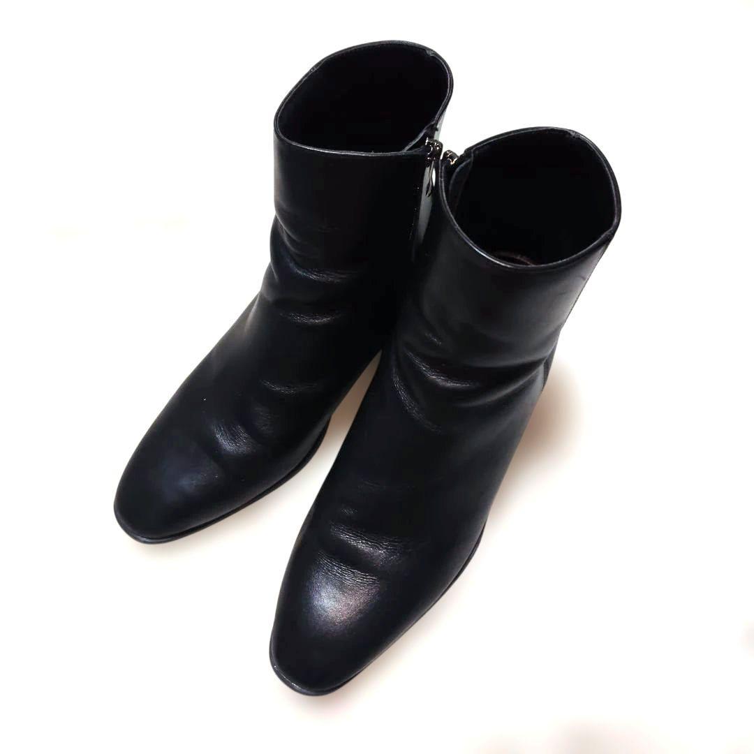 Lui's サイドジップ ヒールブーツ 41 ブラック