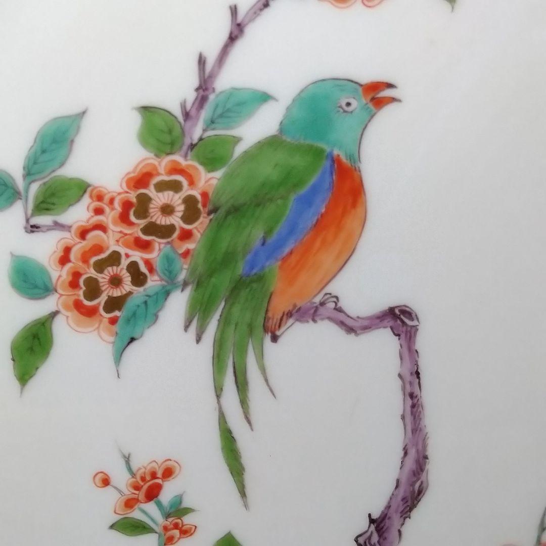 ✤マイセン(Meissen)シノワズリ額装陶板画✤『鳥と花』