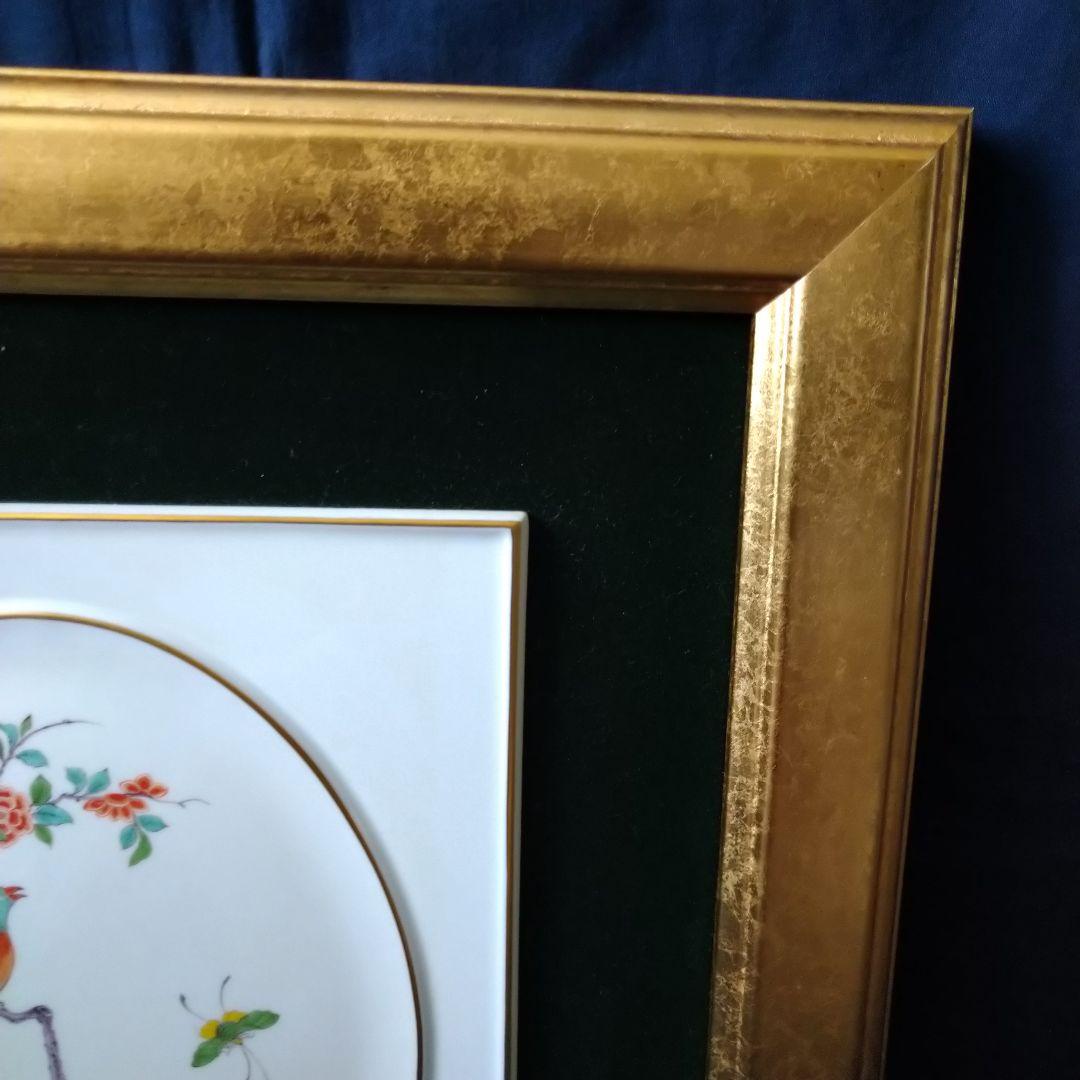 ✤マイセン(Meissen)シノワズリ額装陶板画✤『鳥と花』