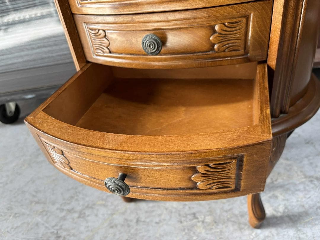 アンティーク 猫脚 サイドチェスト 花台 サイドテーブル,幅48cm Used