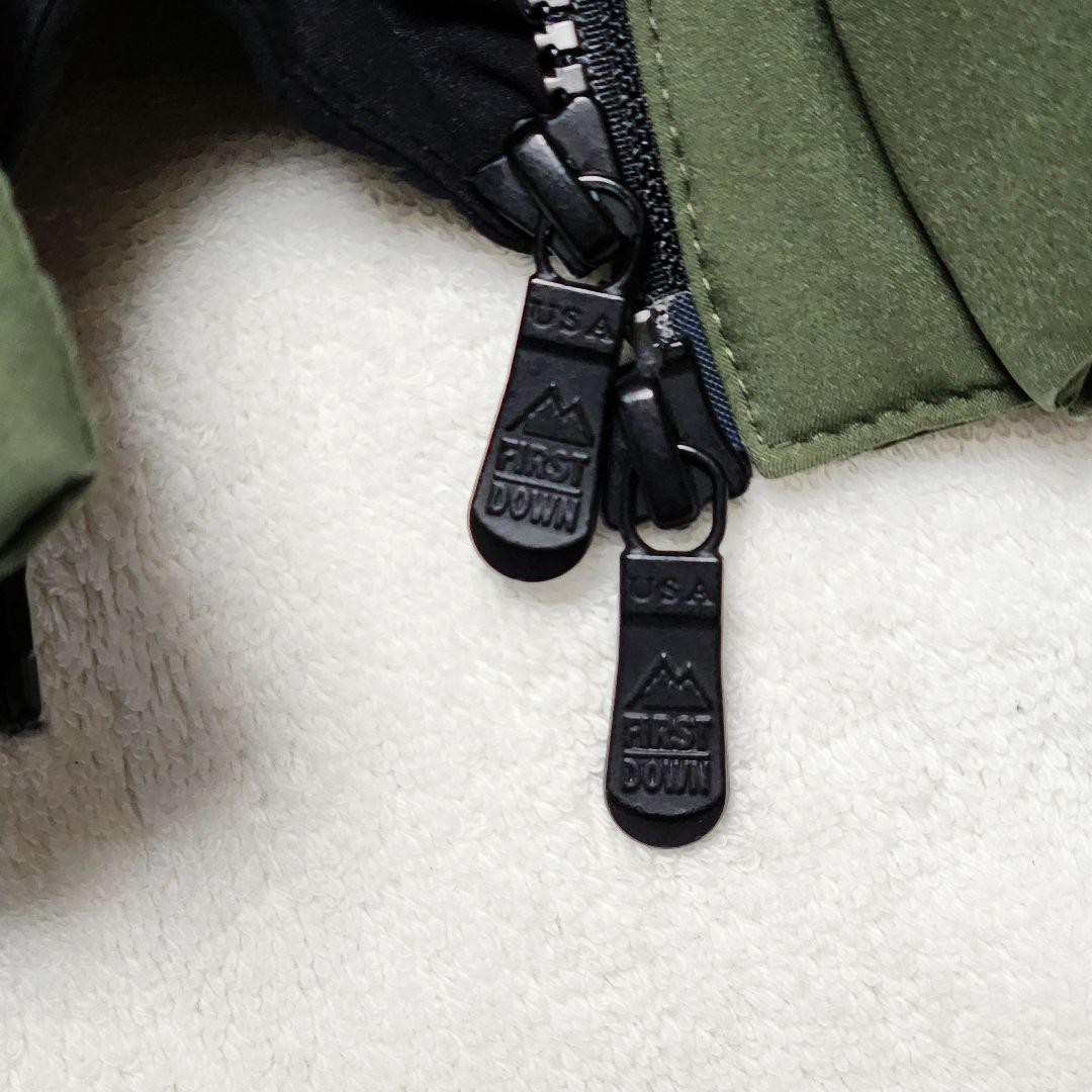 FIRST DOWN　ダウンジャケット　オリーブグリーン/ブラック　L　オマケ付