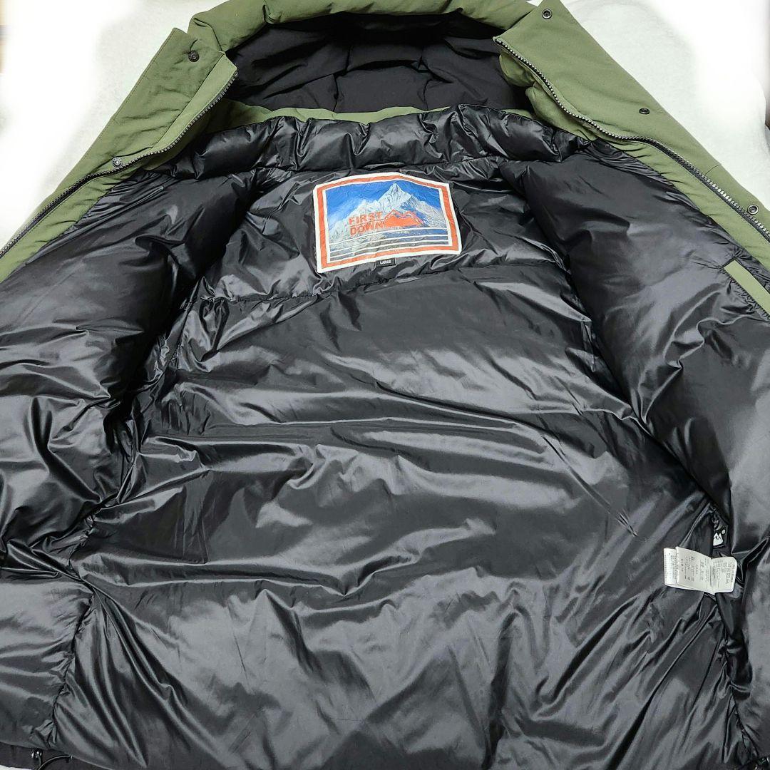 FIRST DOWN　ダウンジャケット　オリーブグリーン/ブラック　L　オマケ付