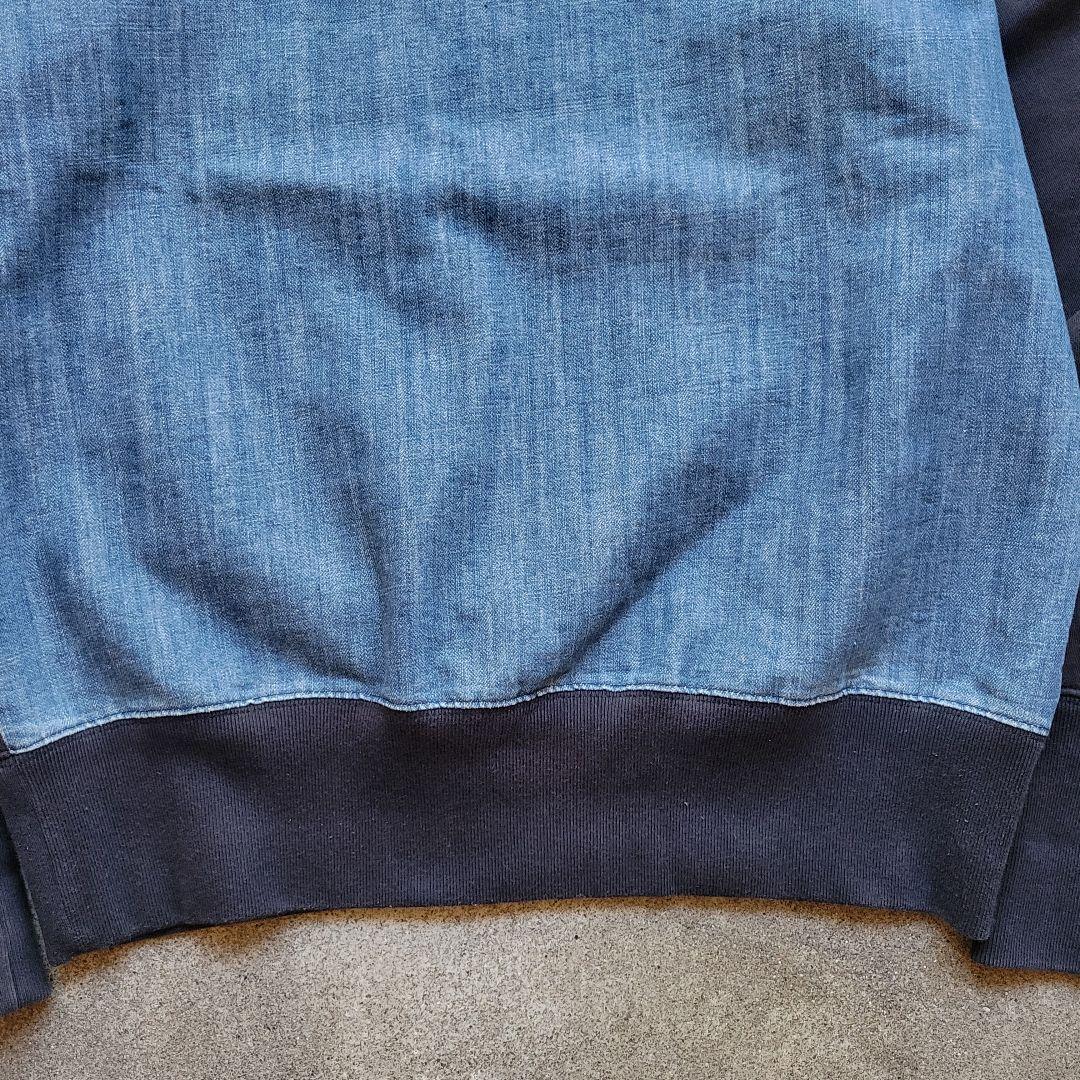 スッパマン様EVISU 廃盤モデル デニム切り替え スウェット ラグランスリーブ