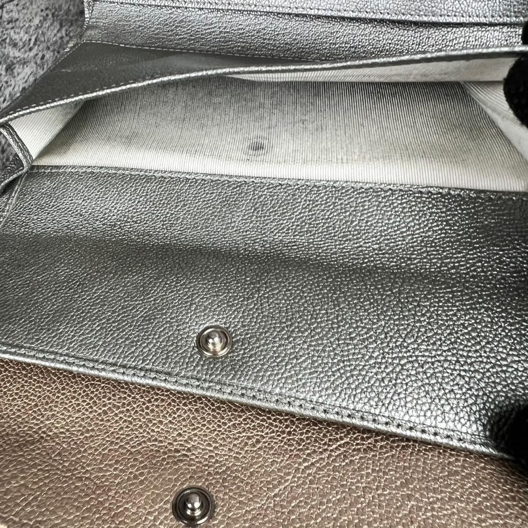 CHANEL ビコローレ レザー 三つ折り 長財布 ココマーク