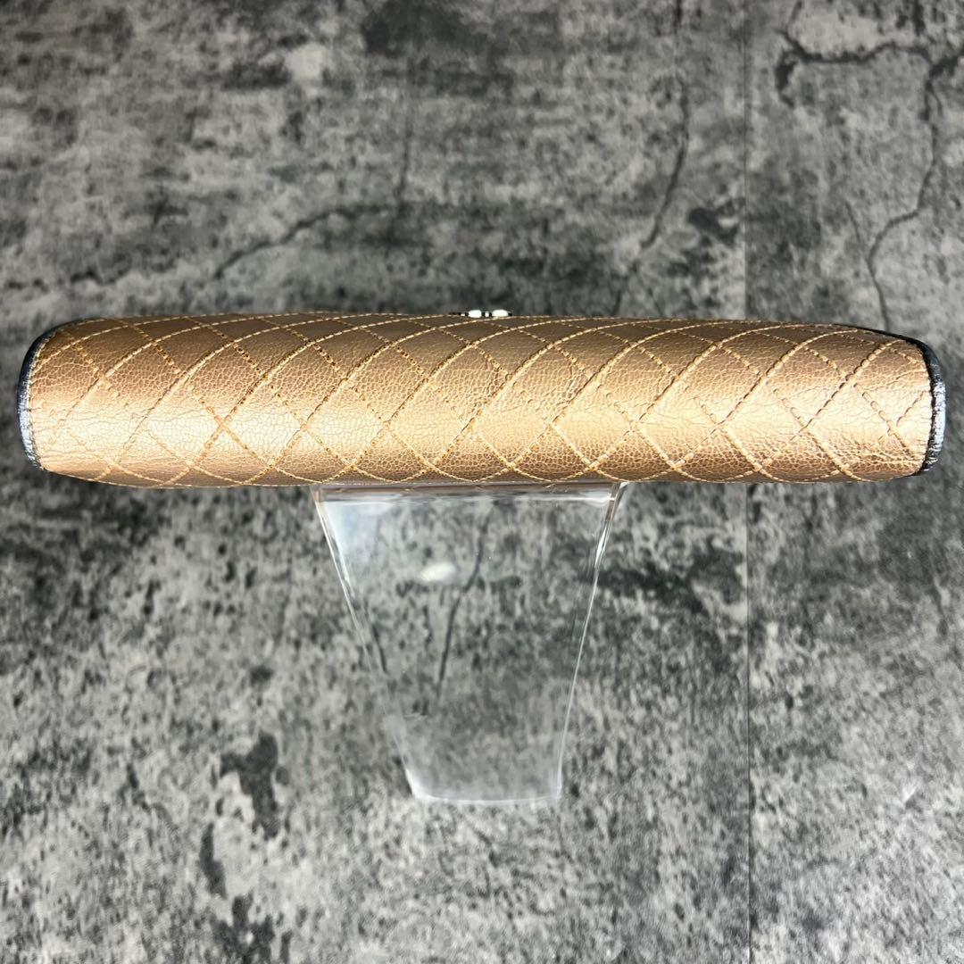 CHANEL ビコローレ レザー 三つ折り 長財布 ココマーク