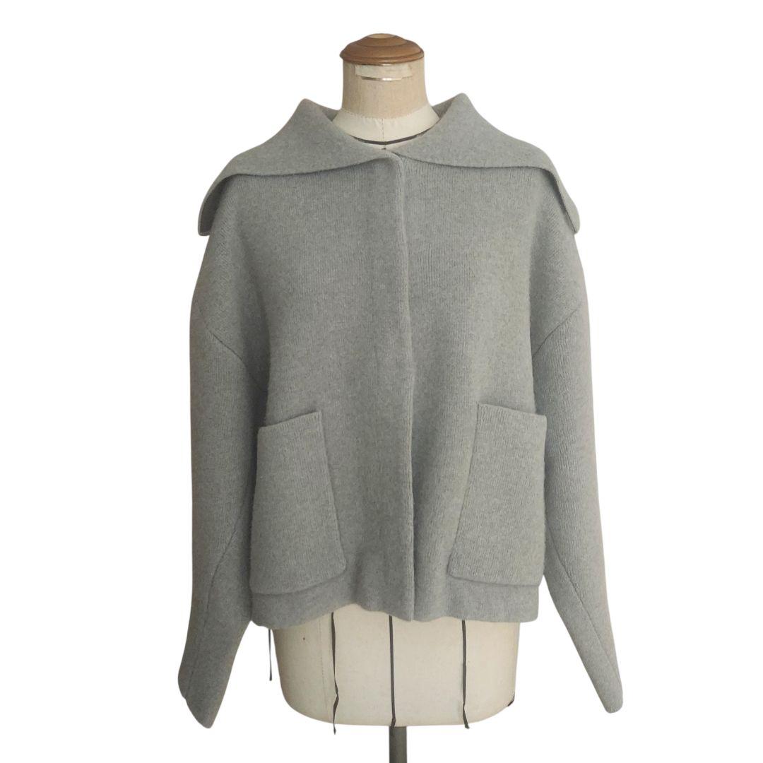 美品✨アダムエロペ　ダブルフェイスファーニットカーディガン ベージュ