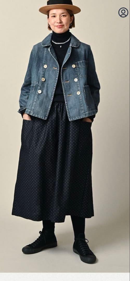 45r ライ麦デニムのアニーダブルジャケット（加工）