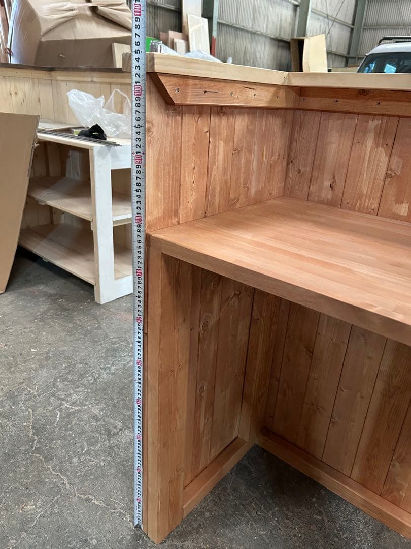 現品処分品　壁付け　L字　レジカウンター