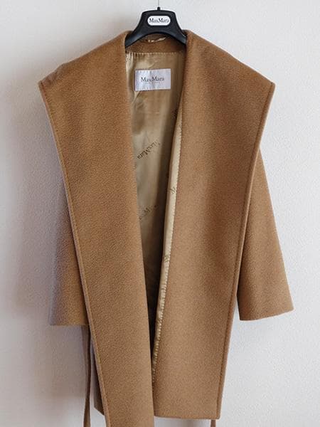 マックスマーラピュアキャメル100％リアルトコート■RIALTOガウンコート38