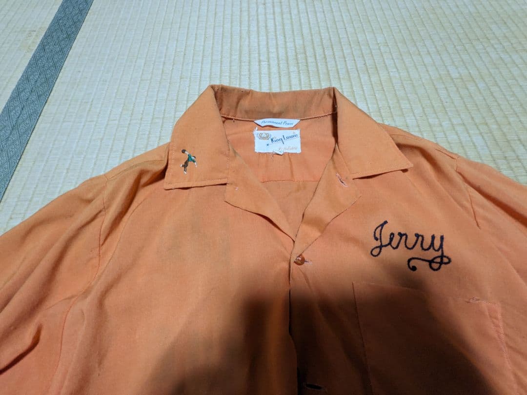 60's　ヴィンテージ　キングルイ　ボーリングシャツ　チェーンステッチ