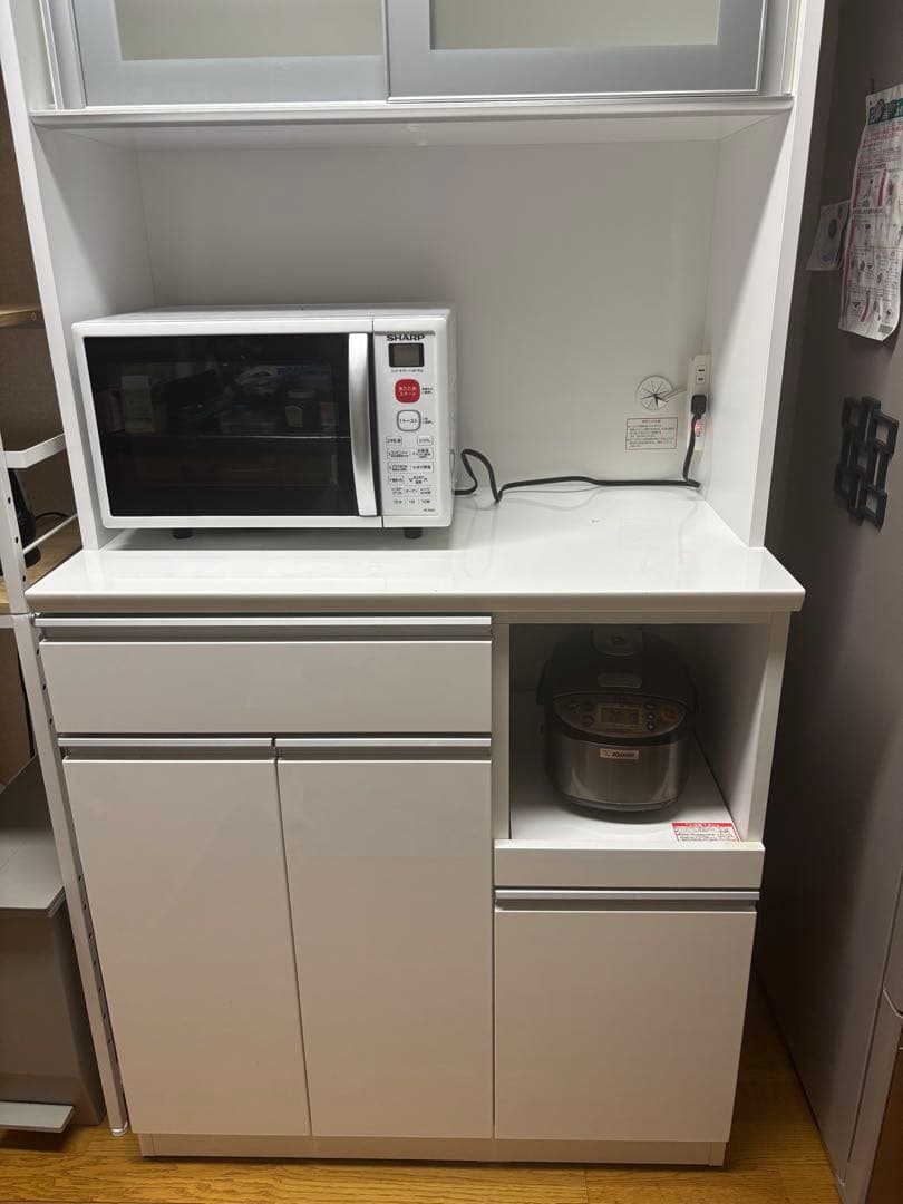 【送料込】ニトリ 食器棚 キッチンカウンター　幅90 ホワイト