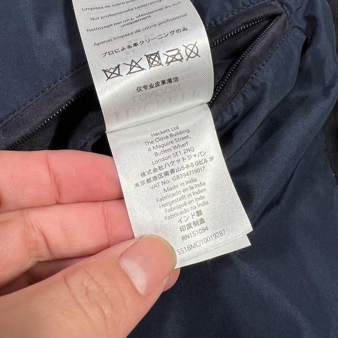 HACKETT LONDON ハケットロンドン レザーベスト L ネイビー