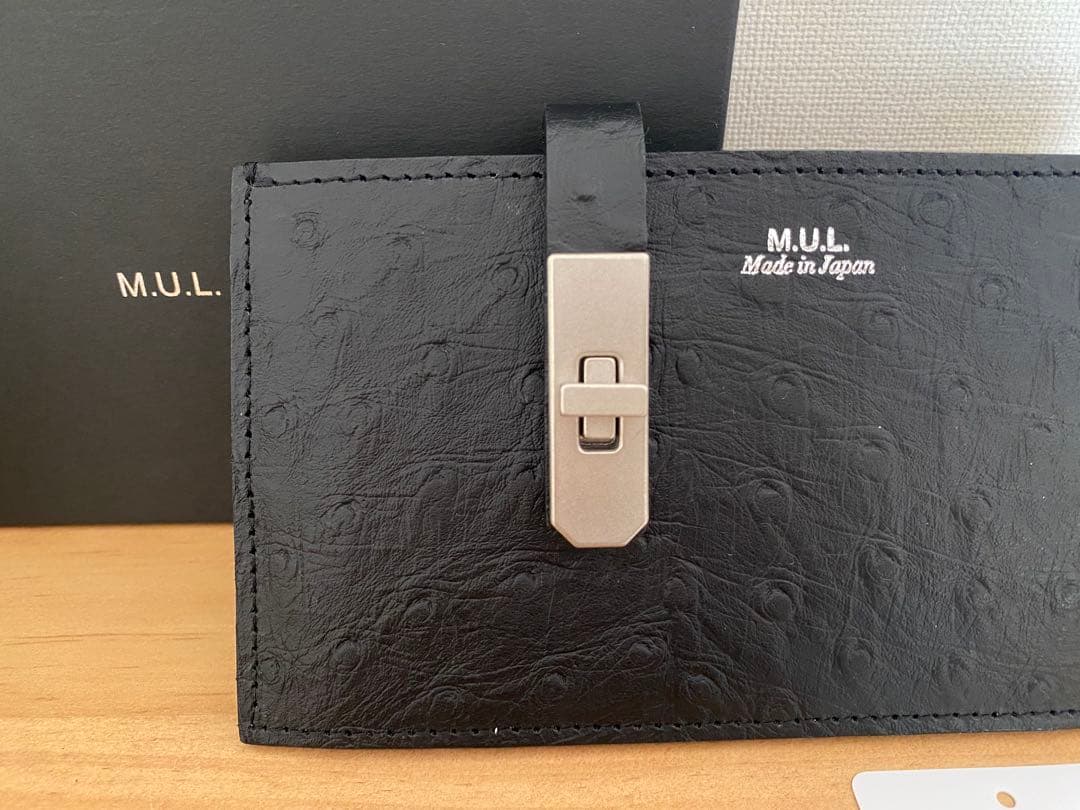 【未使用】M.U.L.／フラットロングウォレット(オーストリッチ)